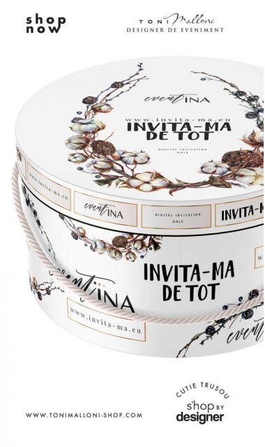Cutie rotunda alba lucioasa personalizata cu sigla companiei tale 1